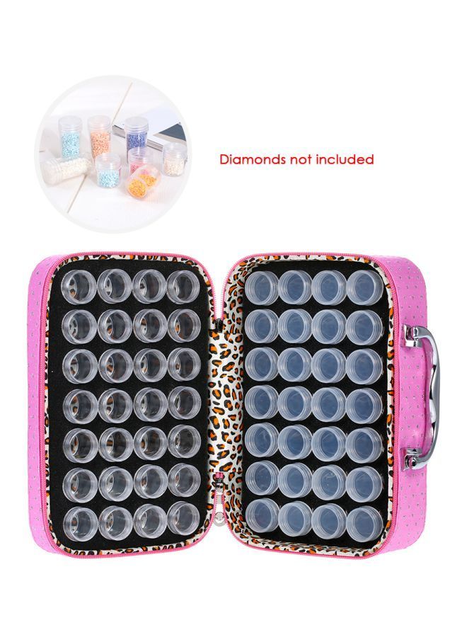 NIBEMINENT 57-Piece Storage Bag With Bottle Set Pink/Green 22X9X15.5centimeter - Image 3