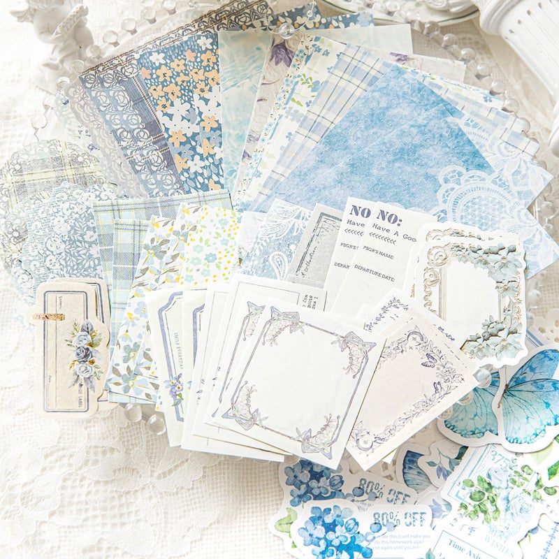 Doraking 100pcs Vintage Floral Scrapbook Paper Journaling Stickers Assorted Set, Material Paper Memo Junk Journal Supplies for Bullet Journaling Retro Crafts Planner Collage Card Album - Image 1