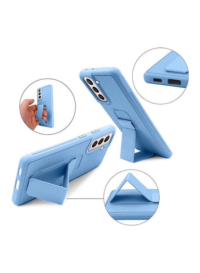 NIBEMINENT Pack Of Ceramic Nano Screen Protector With Silicone Hand Band Grip Cover Case For Samsung Galaxy S21 5G 6.2inch Blue/Clear - Image 4