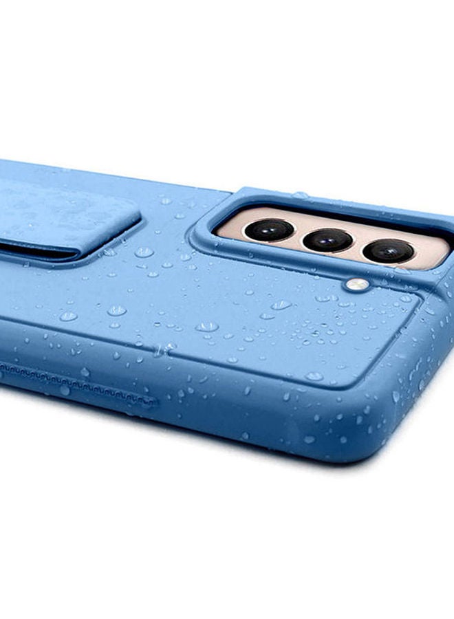 NIBEMINENT Pack Of Ceramic Nano Screen Protector With Silicone Hand Band Grip Cover Case For Samsung Galaxy S21 5G 6.2inch Blue/Clear - Image 5