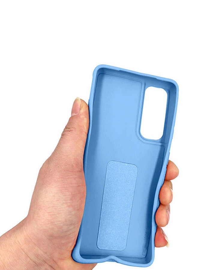 NIBEMINENT Pack Of Ceramic Nano Screen Protector With Silicone Hand Band Grip Cover Case For Samsung Galaxy S21 5G 6.2inch Blue/Clear - Image 3