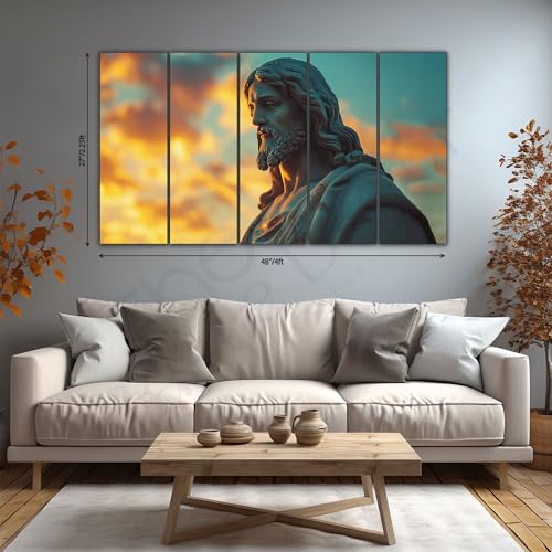 The Castle Decor Jesus painting with frame Big Size 27x48 Wall art for living room,Bedroom,Drawing room,Hotels-Wooden Framed-505 - Image 2