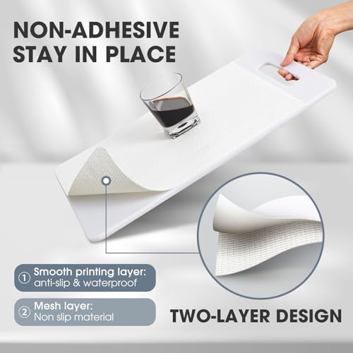 ALIUNI Shelf and Drawer Liner, Kitchen Cabinet Liners Non-Adhesive Non-Slip Waterproof Washable Mats, Protect Dresser Shelves, White, 12 in X 10 FT - Image 2