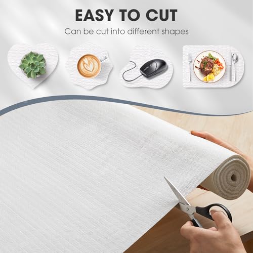 ALIUNI Shelf and Drawer Liner, Kitchen Cabinet Liners Non-Adhesive Non-Slip Waterproof Washable Mats, Protect Dresser Shelves, White, 12 in X 10 FT - Image 4