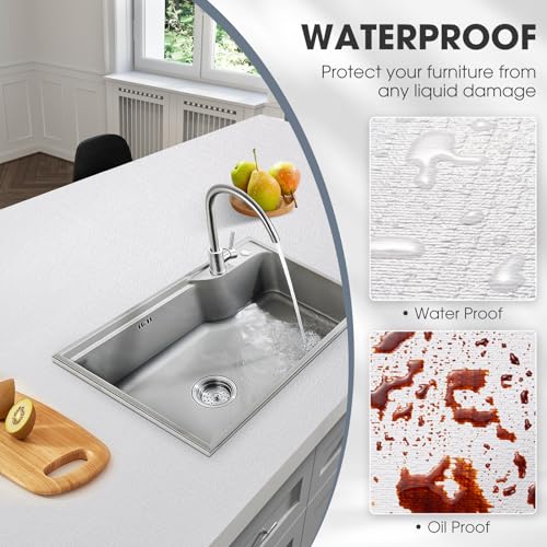 ALIUNI Shelf and Drawer Liner, Kitchen Cabinet Liners Non-Adhesive Non-Slip Waterproof Washable Mats, Protect Dresser Shelves, White, 12 in X 10 FT - Image 5