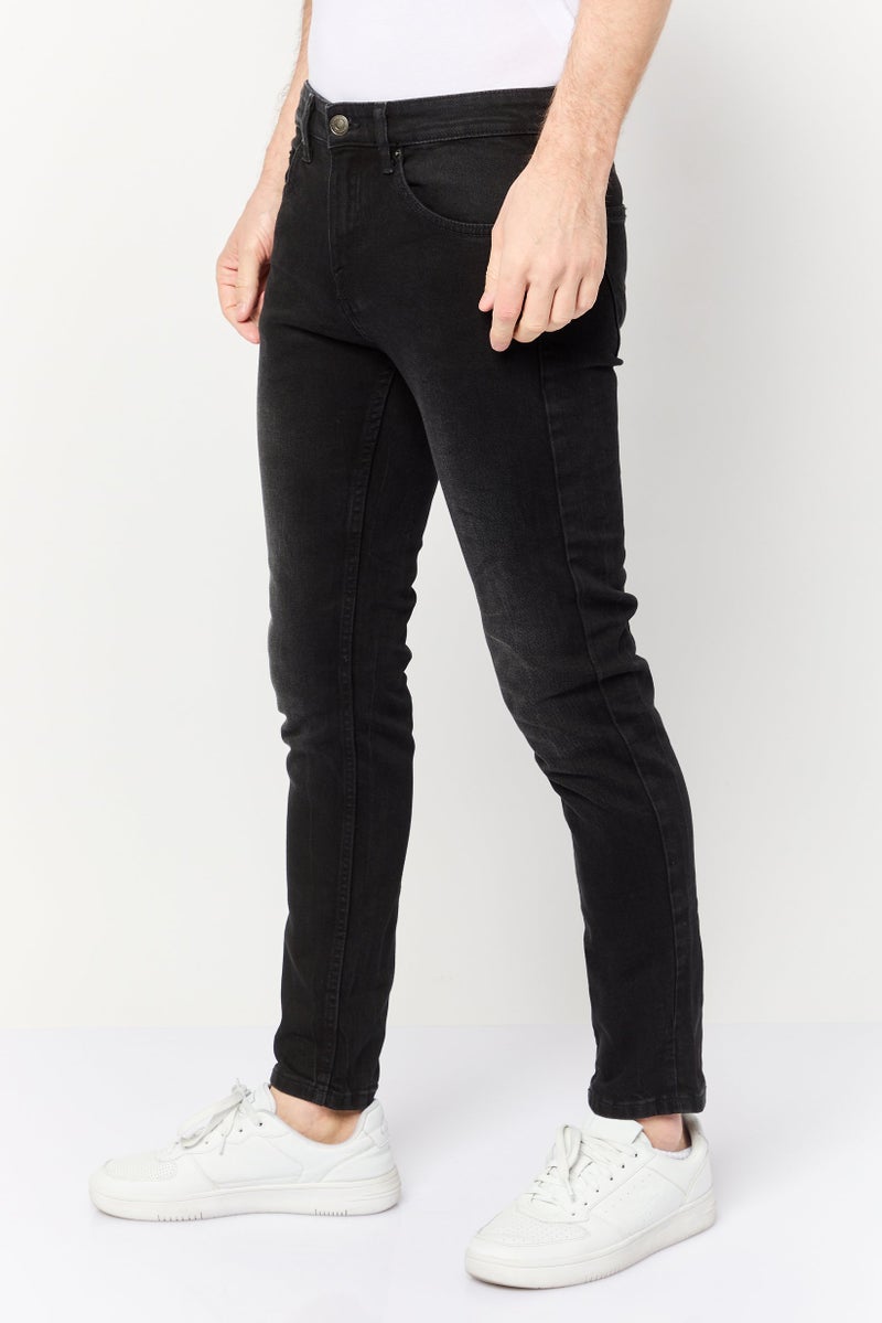Celio Men Slim Fit Solid Stretchable Jeans, Black - Image 3