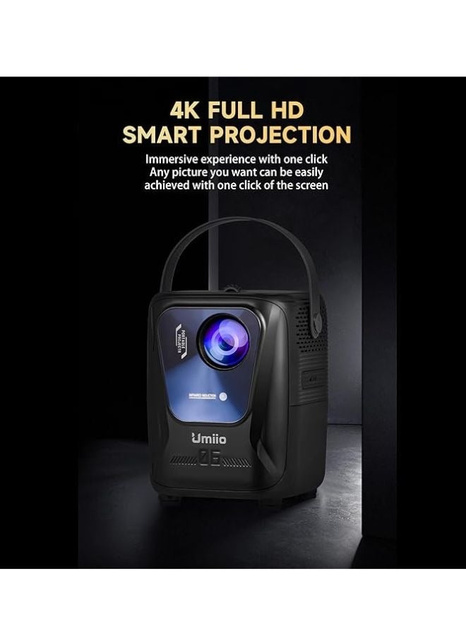 Umiio Umiio Q4 Pro Projector 4K LED Light Source, 5G WiFi Bluetooth, Portable Intelligent Game Projector with Dual Wireless Game Controller, Smart Projector Compatible with Android, HDMI/USB/SD iOS,PC, 50"-150" Screen Projection (Black) - Image 5