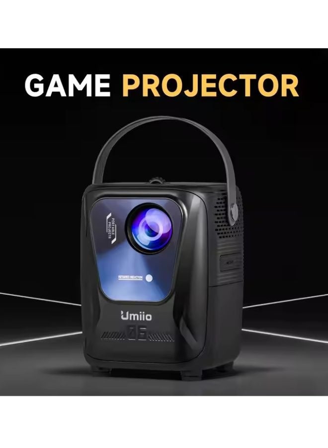 Umiio Umiio Q4 Pro Projector 4K LED Light Source, 5G WiFi Bluetooth, Portable Intelligent Game Projector with Dual Wireless Game Controller, Smart Projector Compatible with Android, HDMI/USB/SD iOS,PC, 50"-150" Screen Projection (Black) - Image 3