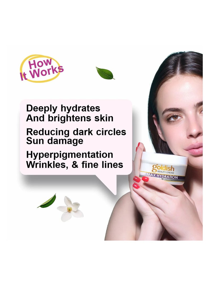 BIOCOS Max Hydration Goldish Beauty Cream,Anti-Aging, Brightening and Hydrating Formula With Vitamin B6, Arbutin, Zinc Oxide For Dark Circles, Sun Damage and Even Skin Tone,26gm - Image 4