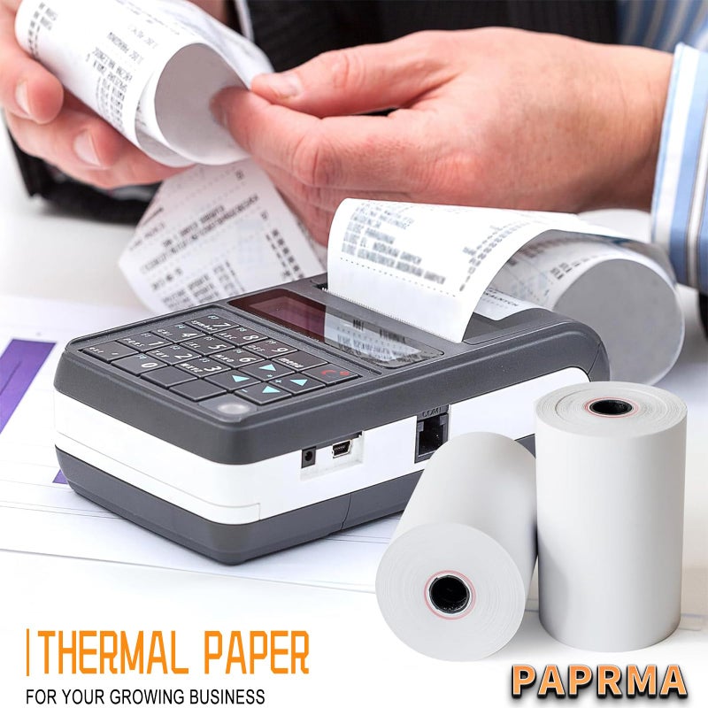 PAPRMA 2 1/4'' X 85' Thermal Receipt Paper 50 Rolls  Paprma Pos Paper Cash Register Paper Rolls  Thermal Paper For Square Terminal Credit Card Machine Verifone Vx510 Vx570 Fd50 T4220 - Image 5