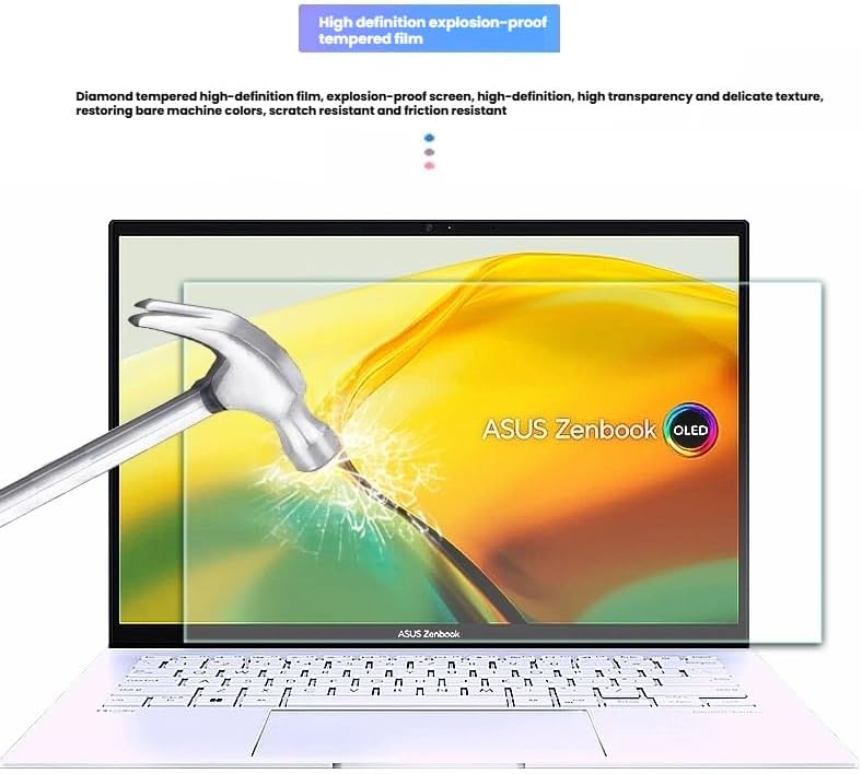 غطاء لوحة مفاتيح وزجاج مقسى متوافق لجهاز ASUS ZenBook 14 OLED 2025 UX3405C - Image 3
