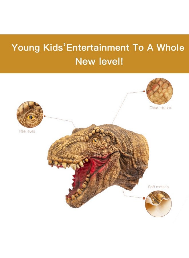 Yolococa Dinosuar Puppet Raptor T-rex Head Puppets Realistic Soft Latex Rubber Animal Glove Hand Puppet for Kids - Image 3