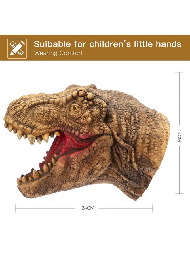 Yolococa Dinosuar Puppet Raptor T-rex Head Puppets Realistic Soft Latex Rubber Animal Glove Hand Puppet for Kids - Image 2