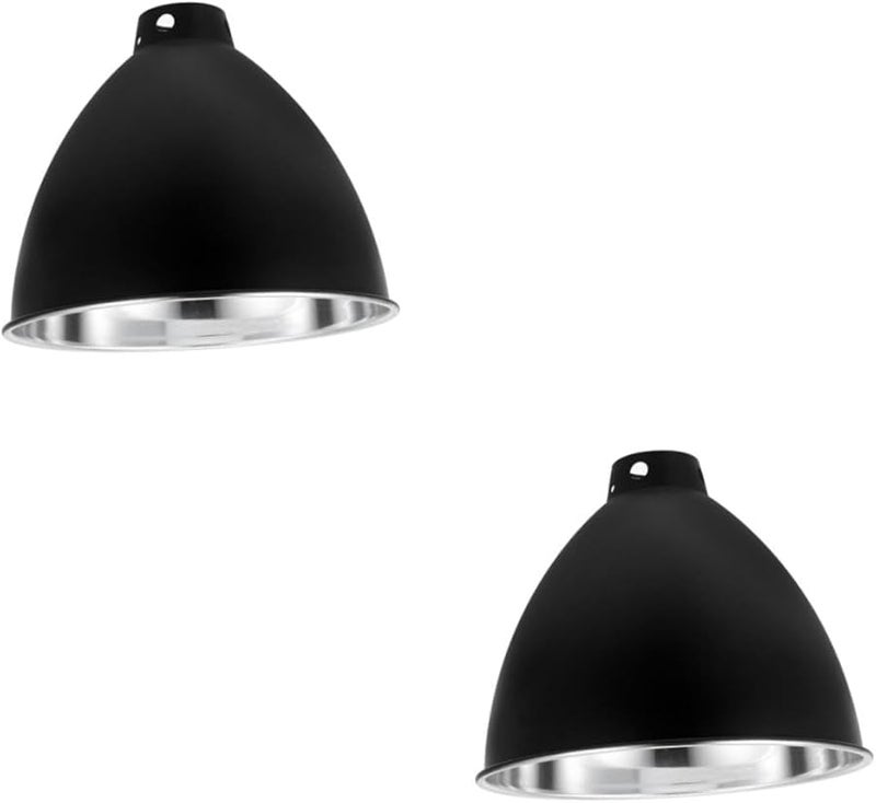 2 قطعة ظل مصباح حراري للزواحف الأسود غطاء عاكس صيانة سهلة ملحقات موطن السلاحف - Image 1