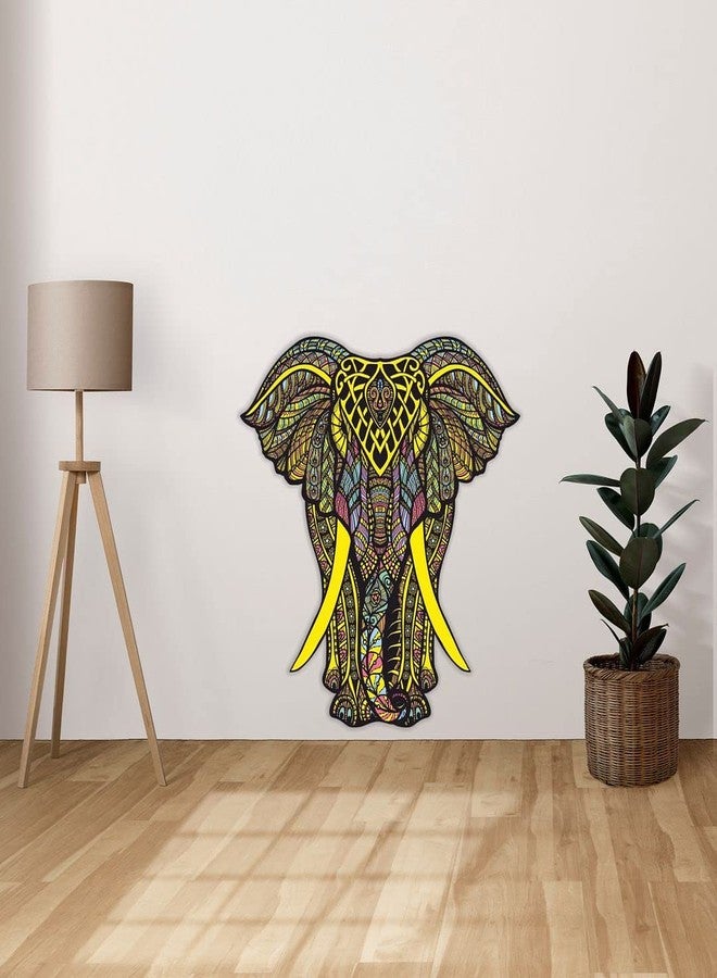 CVANU Beautiful Yellow Elephant Mandala Pattern Design Wall Sticker to Increase Charm of Your Wall Size(60CM X 58CM) Multicolor_C10 - Image 5