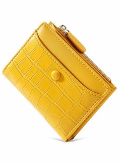 KASTWAVE Small Purses for Women Fashion Stone Pattern Girls Wallet Thin and Light Card Holder Organizer (Yellow)  - Image 1