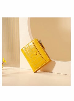 KASTWAVE Small Purses for Women Fashion Stone Pattern Girls Wallet Thin and Light Card Holder Organizer (Yellow)  - Image 5