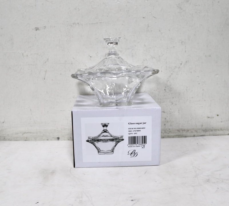 بي آند دي B&D برطمان سكر زجاجي كريستالي مع غطاء – وعاء تقديم زخرفي