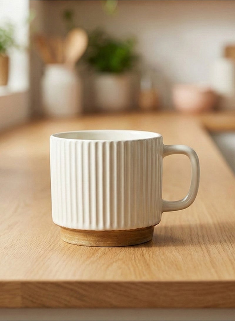 YOONISPRO Ceramic Stoneware Drinkware Cup Retro Style Coffee Mug 240ml Catering Mug with Handle Microwave Safe for Coffee Tea Cocoa Milk Home Office Daily Use Gift - Image 1