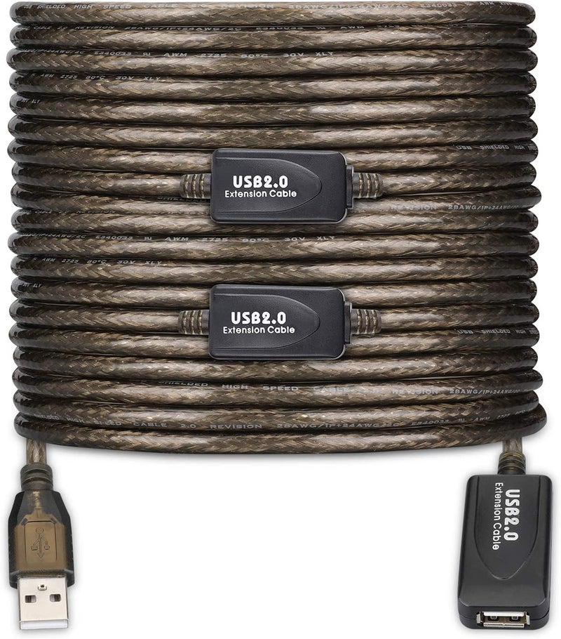 كابل تمديد نشط من USB 2.0 من نوع A ذكر إلى أنثى بطول 130 قدم، سرعة عالية 480 ميجابت في الثانية - Image 1
