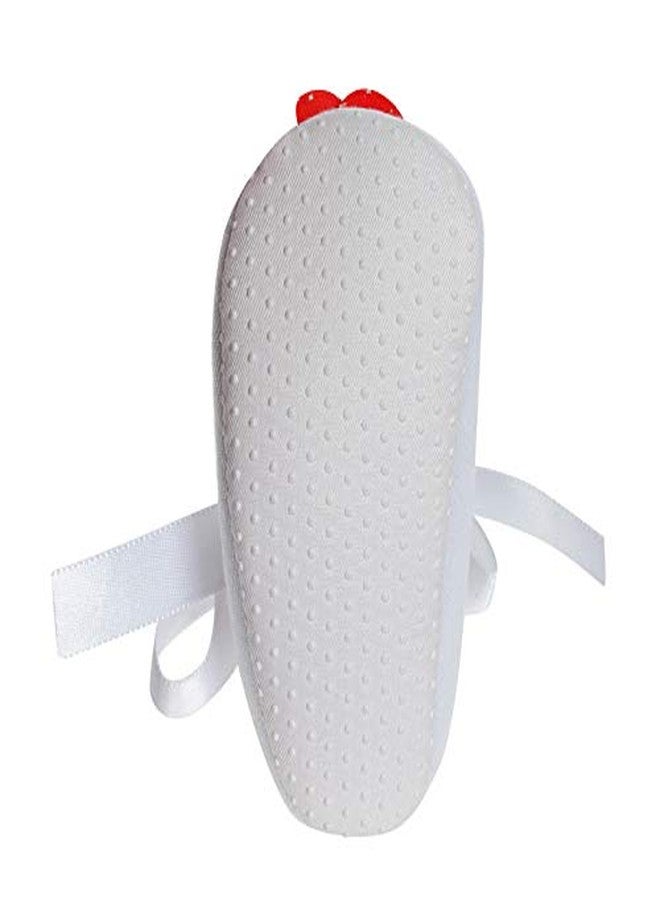 Rsmart Cotton White Booties with Red Rose Flower and Ribbon Closure for Baby Girl & Boy (3_months) - Image 5