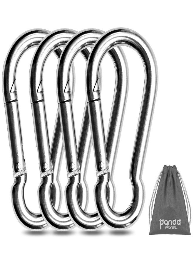 Pixel Panda 3.1 Inch Heavy Duty Gym Carabiner Load 1000lbs, 4 Pack Large Carabiner Clips,Snap Hooks for Fitness Attachment, Gym, Outdoor, Swing, Hammock, Hiking - Image 1