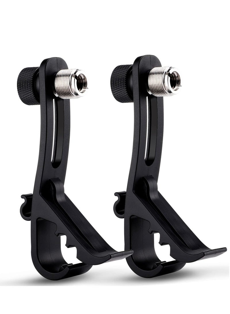 Captaintech Drum Microphone Clip, Adjustable Mic Mount Clamp Holder Mic Securing Clip, Shockproof Drum Mounts for Musical Instrument Supplies, Microphone Drum Mount for Professional Drum Recording (2PCS) - Image 1