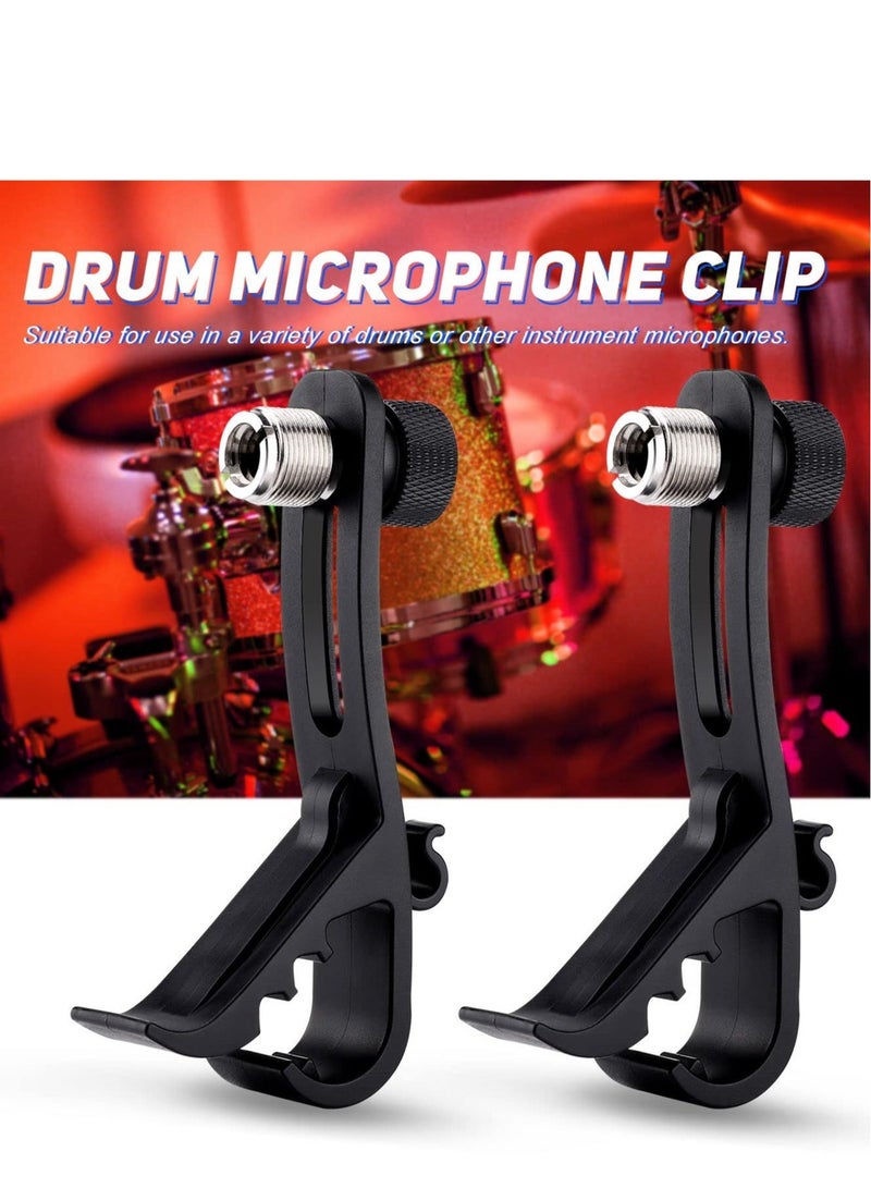 Captaintech Drum Microphone Clip, Adjustable Mic Mount Clamp Holder Mic Securing Clip, Shockproof Drum Mounts for Musical Instrument Supplies, Microphone Drum Mount for Professional Drum Recording (2PCS) - Image 3