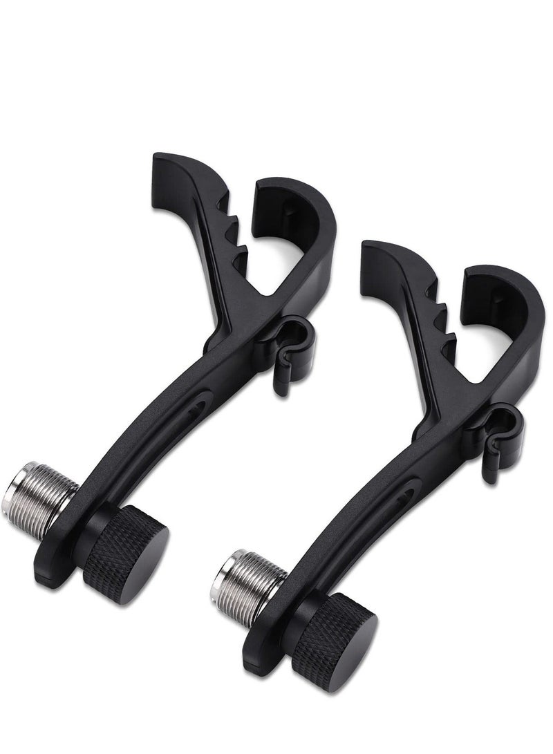 Captaintech Drum Microphone Clip, Adjustable Mic Mount Clamp Holder Mic Securing Clip, Shockproof Drum Mounts for Musical Instrument Supplies, Microphone Drum Mount for Professional Drum Recording (2PCS) - Image 2