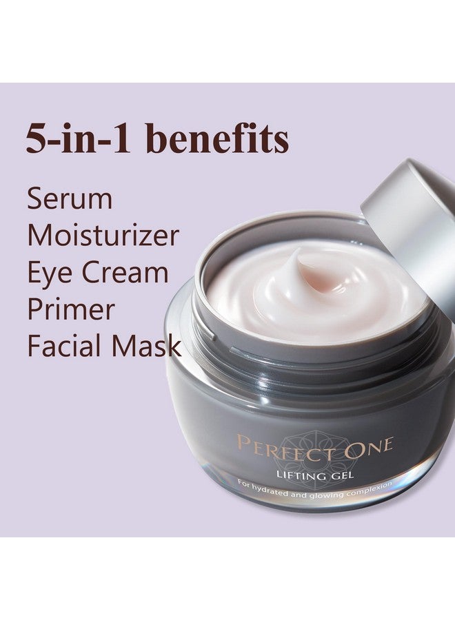 بيرفيكت ون جل رفع مرطب الوجه الياباني للعناية بالبشرة مع الكولاجين وحمض الهيالورونيك يحل محل مرطب المصل وكريم العين التمهيدي وقناع الوجه للنساء والرجال 1.76 أونصة - Image 4