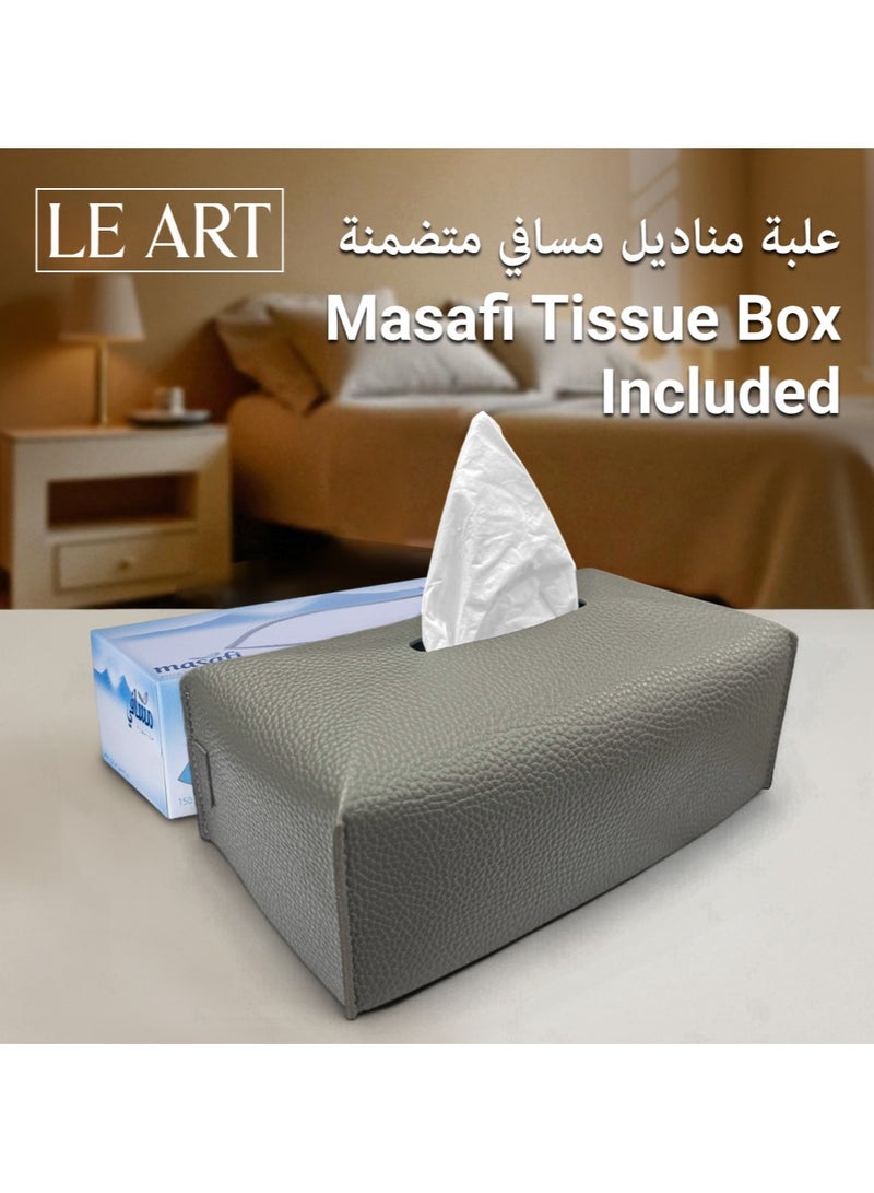 LeArt Leather Tissue Box Cover – Elegant Tissue Box Holder for Office Car Hotel Home Decor | Living Room Bedroom Bathroom | Facial Tissue Holder, Car Tissue Box Holder (Iron) - Image 3