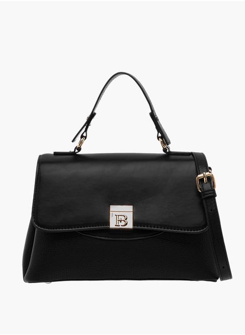 Women's Textured Satchel Bag with Top Handle and Detachable Strap