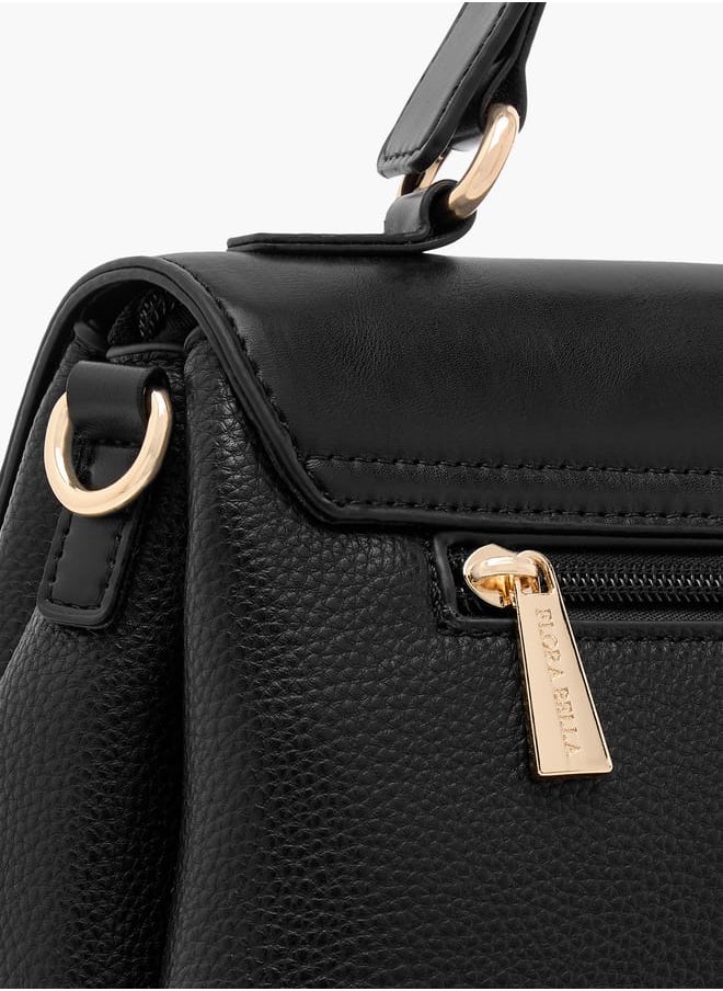 Flora Bella By Shoexpress - Women's Textured Satchel Bag with Top Handle and Detachable Strap - Image 1