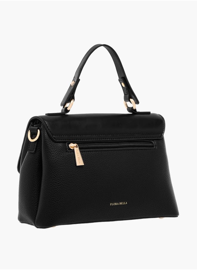 Flora Bella By Shoexpress - Women's Textured Satchel Bag with Top Handle and Detachable Strap - Image 1