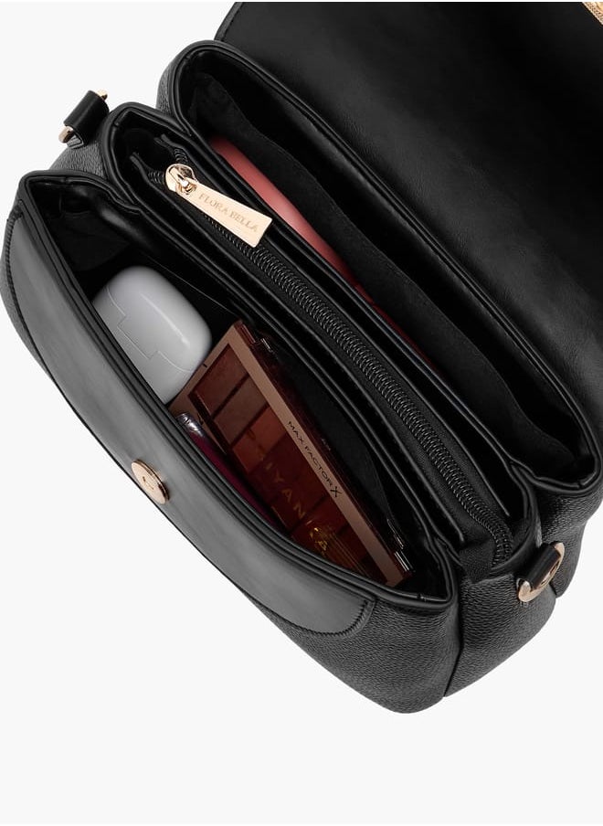 Flora Bella By Shoexpress - Women's Textured Satchel Bag with Top Handle and Detachable Strap - Image 1