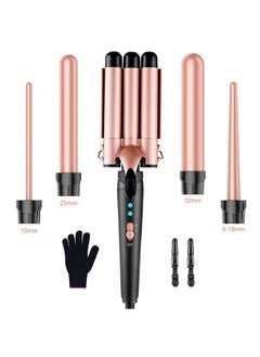 Waver Curling Iron Wand, 5 in 1 Curling Wand Set with 3 Barrel Hair Crimper for Women, Fast Heating Hair Wand Curler in All Hair Type