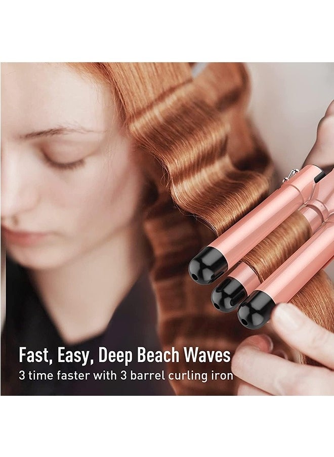 Generic - Waver Curling Iron Wand, 5 in 1 Curling Wand Set with 3 Barrel Hair Crimper for Women, Fast Heating Hair Wand Curler in All Hair Type - Image 1
