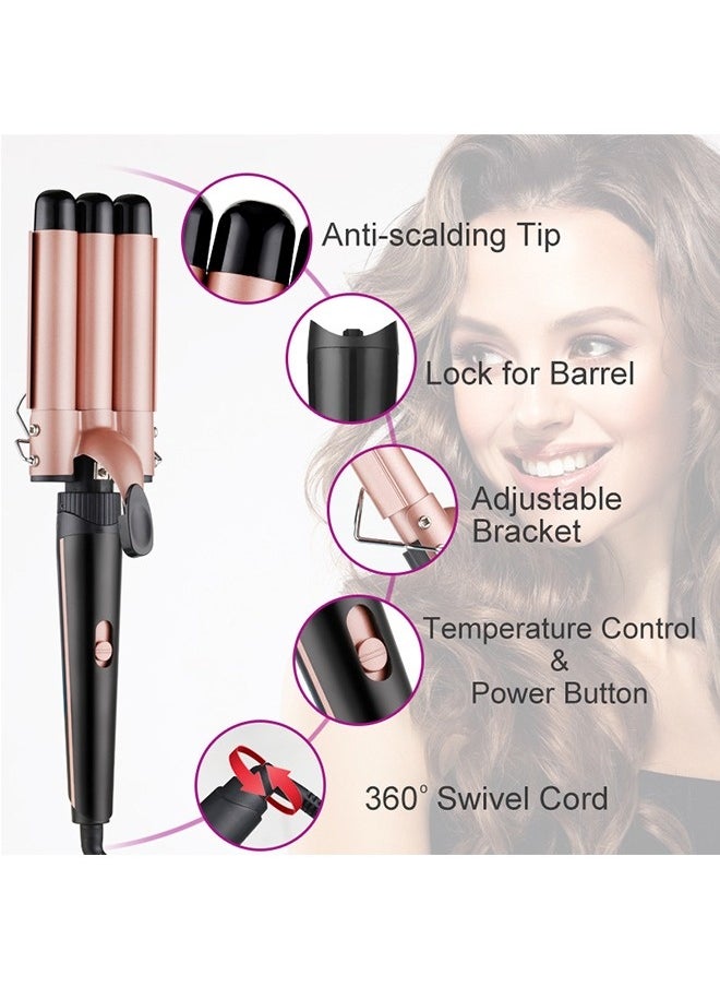 Generic - Waver Curling Iron Wand, 5 in 1 Curling Wand Set with 3 Barrel Hair Crimper for Women, Fast Heating Hair Wand Curler in All Hair Type - Image 1