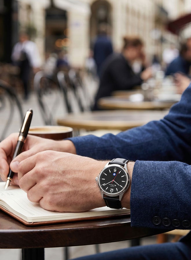 Ben Sherman Westminster Black Dial Black Genuine Leather Strap Analog Watch for Men, 43mm - Image 5