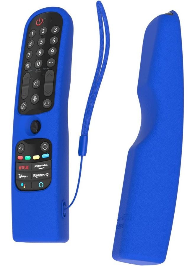 SIKAI Silicone Case Cover for LG AN-MR21GA Magic Remote, Shockproof Protective Cover for LG Smart TV Remote 2021, Standing Design, Skin-Friendly, Washable, Anti-Lost with Loop (Blue)