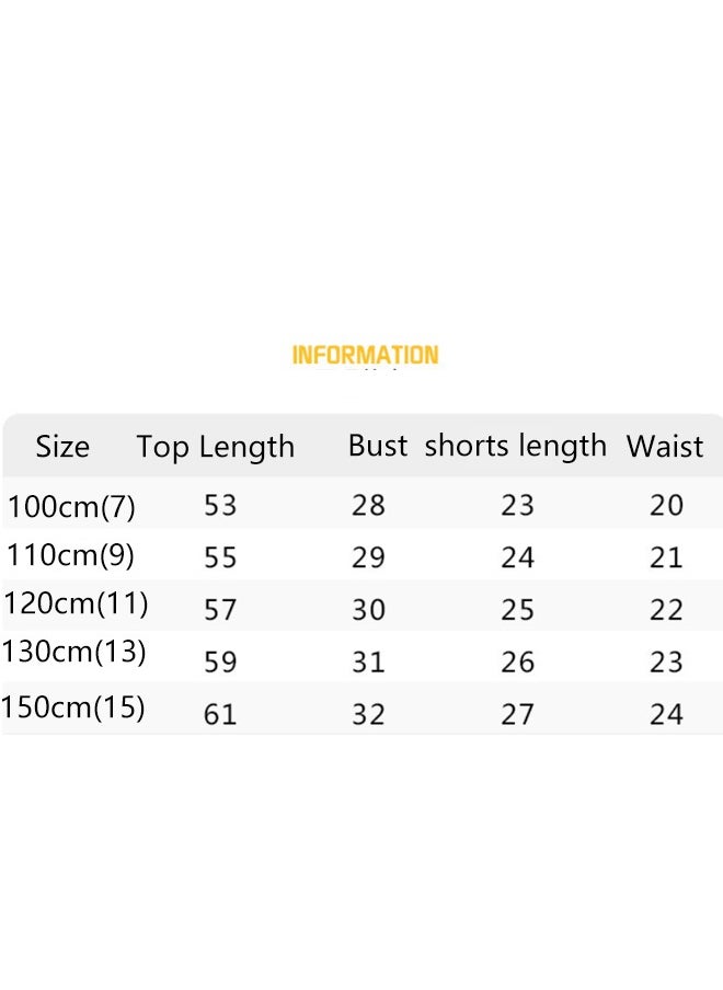 Al Aoyama Girls Clothing Sets Summer Floral Suspender Chiffon  Tops + Solid Shorts Sets 2pcs Kids Clothes Suit 2pcs Outfits with hat  - Image 2