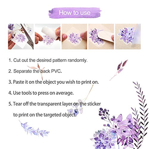 Mayplous Rub-On Transfer Stickers - 16 Sheets Flower & Plant Design Decals for Scrapbooking, Planners, Card Making | Easy-Apply Crafts Embellishments (Valley) - Image 4
