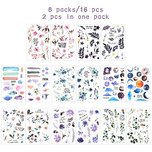 Mayplous Rub-On Transfer Stickers - 16 Sheets Flower & Plant Design Decals for Scrapbooking, Planners, Card Making | Easy-Apply Crafts Embellishments (Valley) - Image 2