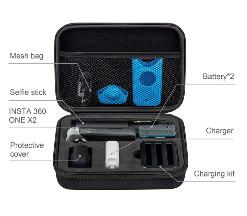 Careflection Carry Bag for G0PRO Hero,Action Cameras, Insta360 One X2 X3 One R RS Dust or Water Proof Storage case Double Layer Hand Carrying Box Portable Safe Long Travel Camera Protector Combo Kit - Image 2