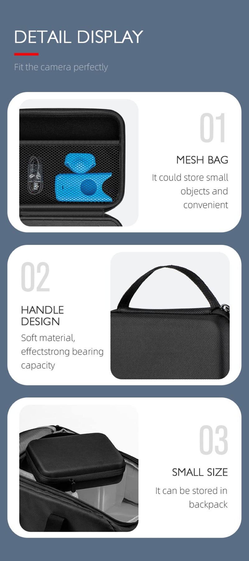 Careflection Carry Bag for G0PRO Hero,Action Cameras, Insta360 One X2 X3 One R RS Dust or Water Proof Storage case Double Layer Hand Carrying Box Portable Safe Long Travel Camera Protector Combo Kit - Image 5