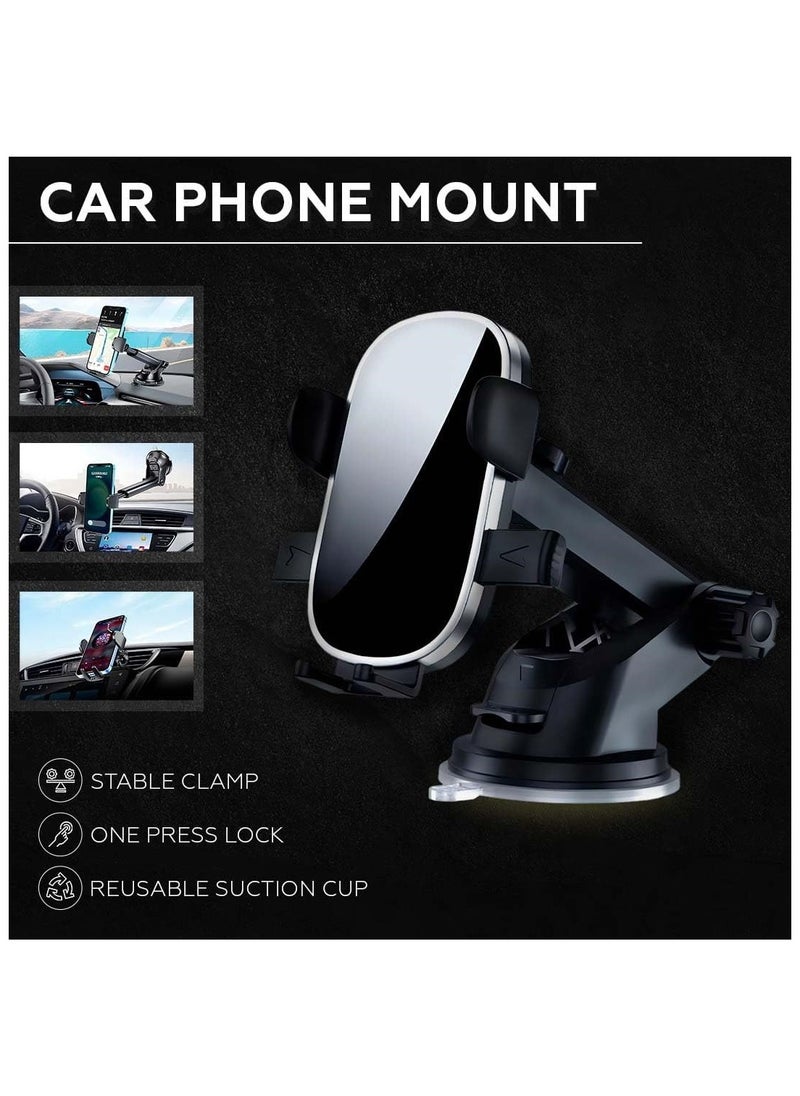 GUDOO - Car Phone Clip Holder Universal 360 Rotateble Hands Free for Auto Dashboard Air Vent Windscreen, Car Phone Mount Vehicle Stand - Image 1