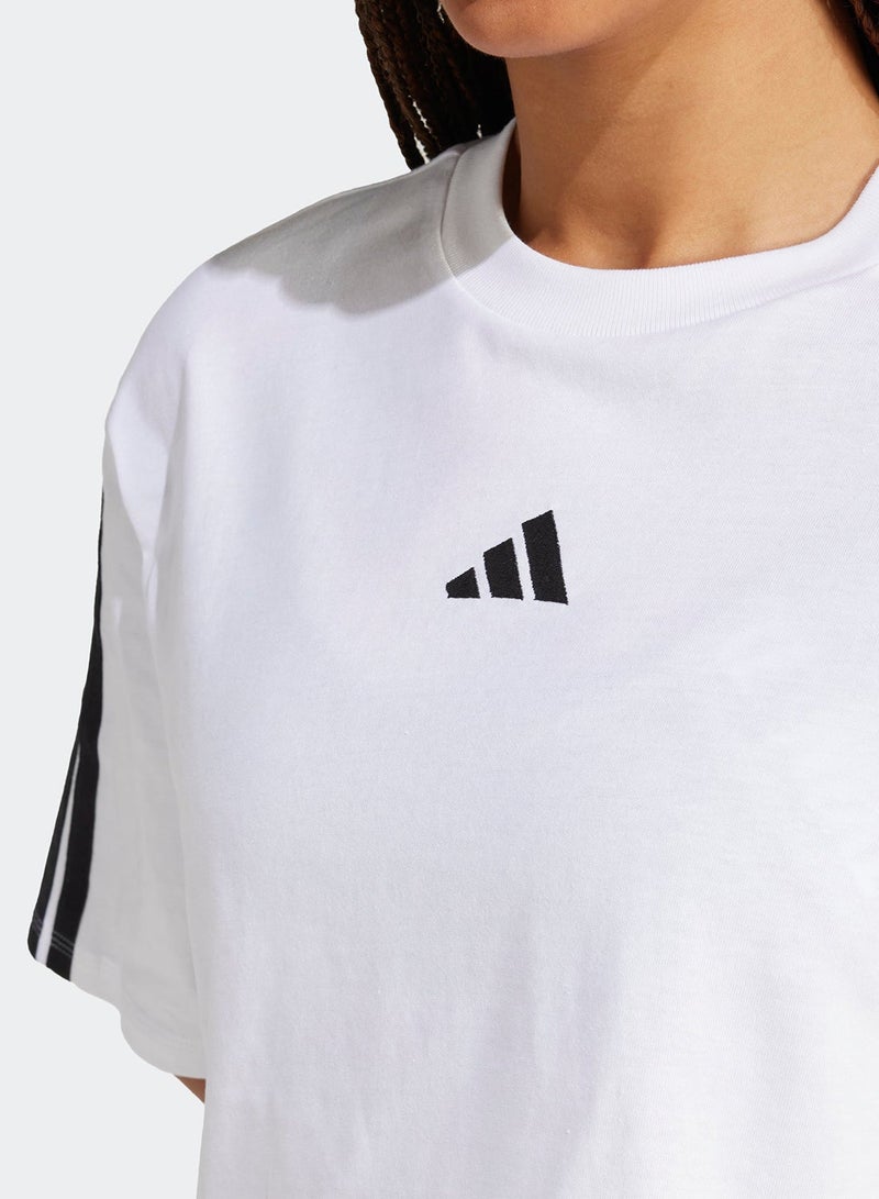 Adidas Essential 3 Stripe Loose T-Shirt - Image 3