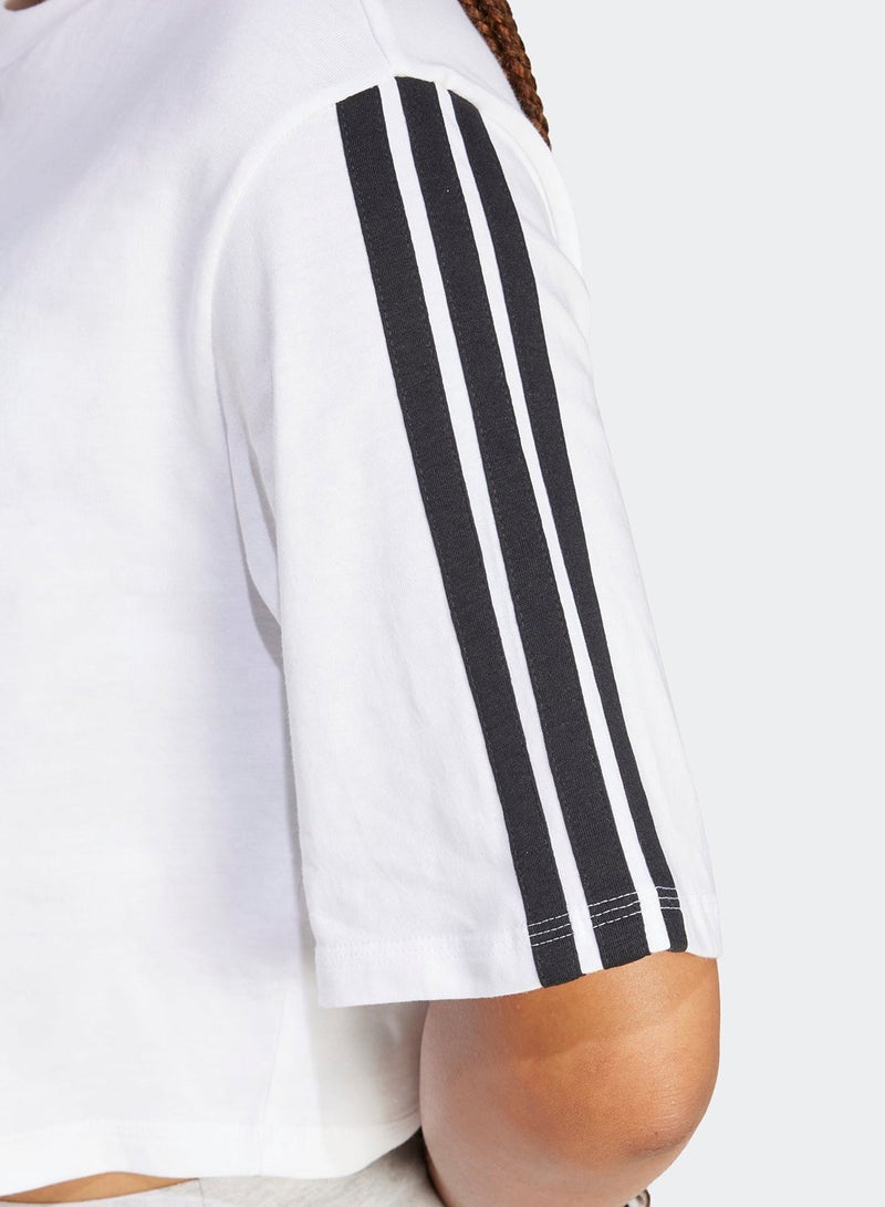 Adidas Essential 3 Stripe Loose T-Shirt - Image 4