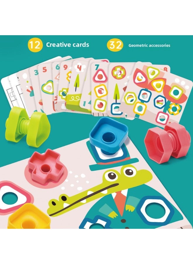 Mushroom Nail Puzzle Patch Board Children's Screw Toy Nut Assembly And Disassembly Baby Shape Matching Building Blocks-Specifications:Screw Turning Music  - Image 4