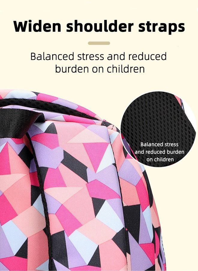 Joychic مجموعة من 3 قطع من حقائب الظهر الملونة للطلاب، حقيبة مدرسية قابلة للتنفس وقابلة للحمل مع حقيبة غداء لطلاب المرحلة الإعدادية والمتوسطية - Image 5